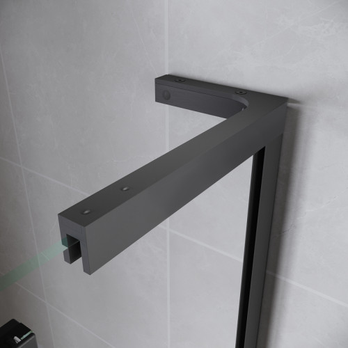 Двері в нішу Walk-In розсувні Koer SR SD07-120x200-L-TR-07 прозоре скло Easy Clean 8мм Графіт (KR5688)