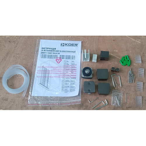 Двері в нішу Walk-In розсувні Koer SR SD07-120x200-L-TR-07 прозоре скло Easy Clean 8мм Графіт (KR5688)