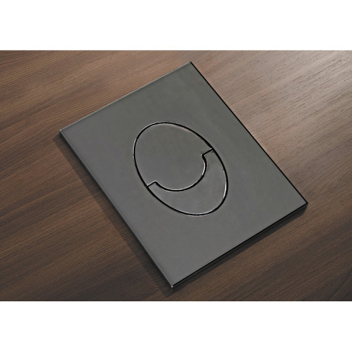 Панель змиву Koer KT-0606-07 157x198x10mm пластикова, закруглена кнопка (колір графіт) (KR5712)