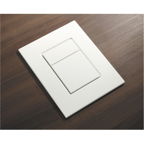 Панель змиву Koer KT-0607-03 157x198x10mm пластикова, квадратна кнопка (колір білий) (KR5714)