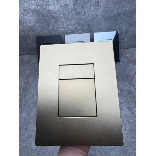 Панель змиву KOER KT-0607-12 157x198x3mm пластикова, кнопка квадратна (колір матове золото) (KR5715)