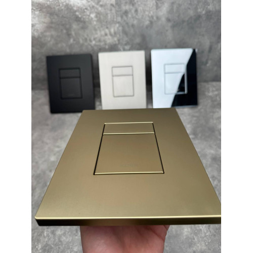 Панель змиву KOER KT-0607-12 157x198x3mm пластикова, кнопка квадратна (колір матове золото) (KR5715)