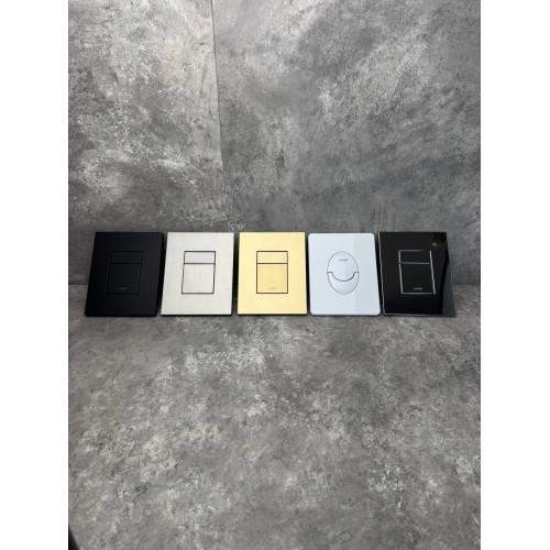 Панель змиву KOER KT-0607-12 157x198x3mm пластикова, кнопка квадратна (колір матове золото) (KR5715)