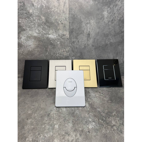 Панель змиву KOER KT-0607-12 157x198x3mm пластикова, кнопка квадратна (колір матове золото) (KR5715)