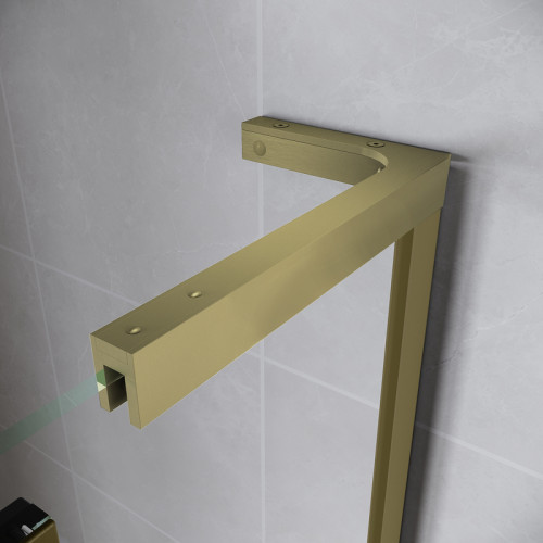 Двері в нішу Walk-In розсувні Koer SR SD07-120x200-R-TR-12 прозоре скло Easy Clean 8мм Матове золото (KR5774)