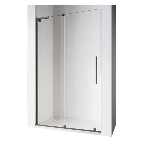 Двері в нішу Walk-In розсувні Koer SR SD07-120x200-R-TR-07 прозоре скло Easy Clean 8мм Графіт (KR5775)