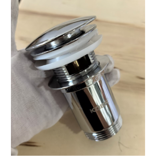 Донний клапан для раковини Koer PW-07-01 1 1/4'' з переливом автоматичний СLICK-СLACK (Колір хром) (KR5782)