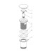 Донний клапан для раковини Koer PW-07-05 1 1/4'' з переливом автоматичний СLICK-СLACK (Колір чорний) (KR5785)