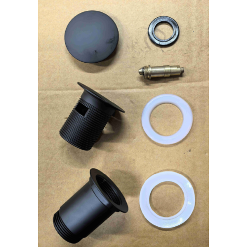 Донний клапан для раковини Koer PW-07-05 1 1/4'' з переливом автоматичний СLICK-СLACK (Колір чорний) (KR5785)