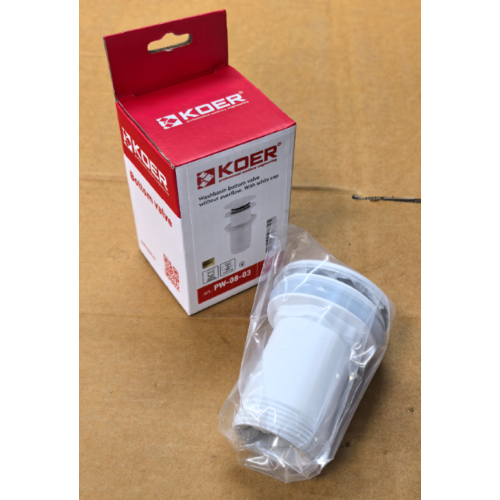Донний клапан для раковини Koer PW-08-03 1 1/4'' без переливу автоматичний СLICK-СLACK (Колір білий) (KR5787)