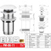 Донный клапан для раковины Koer PW-08-11 1 1/4'' без перелива автоматический СLICK-СLACK (Белая керам.накл) (KR5788)