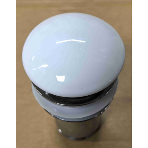 Донный клапан для раковины Koer PW-08-11 1 1/4'' без перелива автоматический СLICK-СLACK (Белая керам.накл) (KR5788)