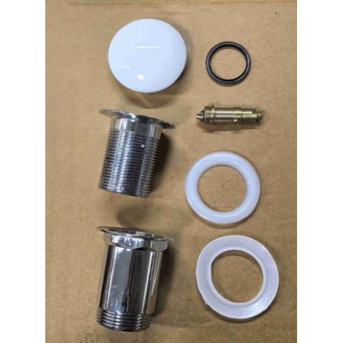 Донный клапан для раковины Koer PW-08-11 1 1/4'' без перелива автоматический СLICK-СLACK (Белая керам.накл) (KR5788)