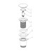 Донний клапан для раковини Koer PW-08-05 1 1/4'' без переливу автоматичний СLICK-СLACK (Колір чорний) (KR5789)