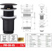 Донний клапан для раковини Koer PW-08-05 1 1/4'' без переливу автоматичний СLICK-СLACK (Колір чорний) (KR5789)