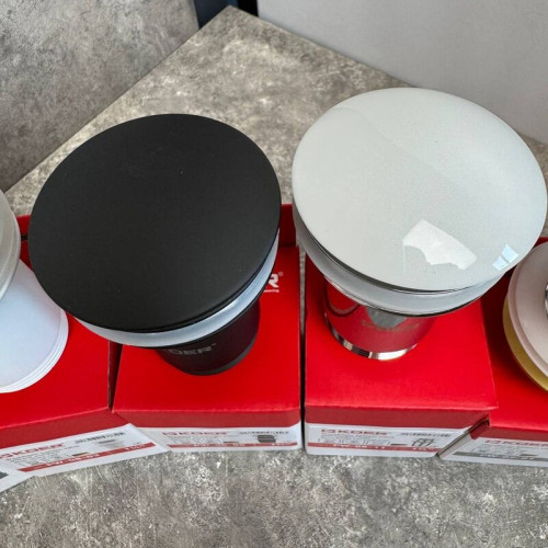 Донний клапан для раковини Koer PW-08-05 1 1/4'' без переливу автоматичний СLICK-СLACK (Колір чорний) (KR5789)