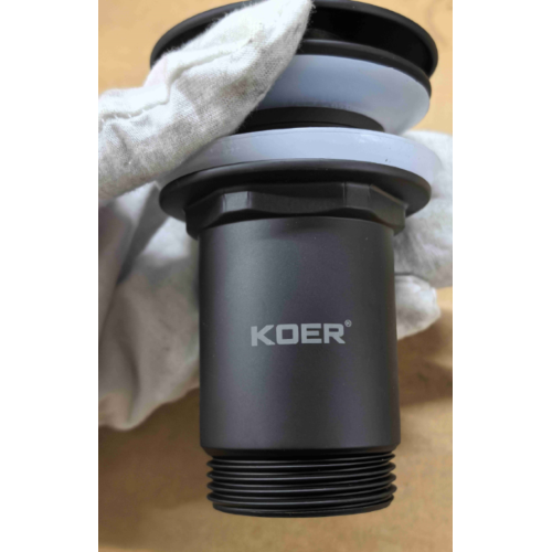 Донний клапан для раковини Koer PW-08-05 1 1/4'' без переливу автоматичний СLICK-СLACK (Колір чорний) (KR5789)