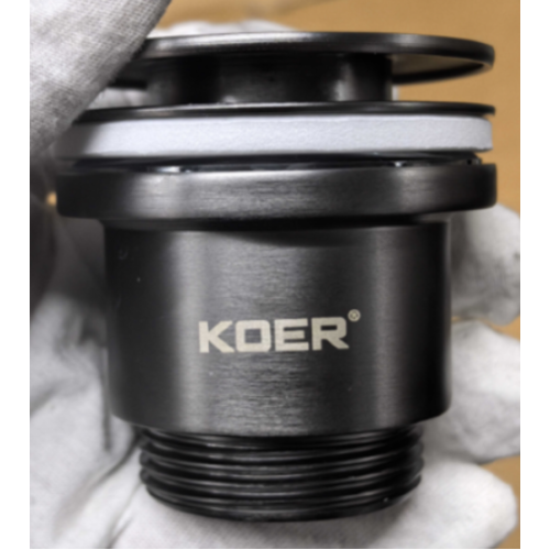 Донний клапан для раковини Koer PW-11-07 1 1/4'' універсальний (з/без перлів) СLICK-СLACK (Колір графіт) (KR5793)