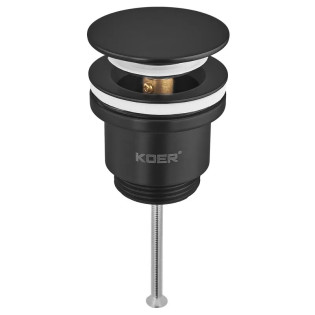 Донний клапан для раковини Koer PW-11-05 1 1/4'' універсальний (з/без перел) СLICK-СLACK (Колер чорний) (KR5795)