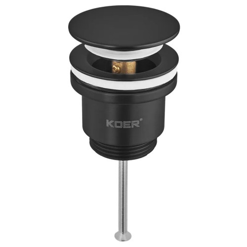 Донний клапан для раковини Koer PW-11-05 1 1/4'' універсальний (з/без перел) СLICK-СLACK (Колер чорний) (KR5795)