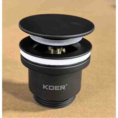 Донний клапан для раковини Koer PW-11-05 1 1/4'' універсальний (з/без перел) СLICK-СLACK (Колер чорний) (KR5795)