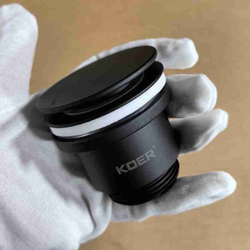 Донний клапан для раковини Koer PW-11-05 1 1/4'' універсальний (з/без перел) СLICK-СLACK (Колер чорний) (KR5795)