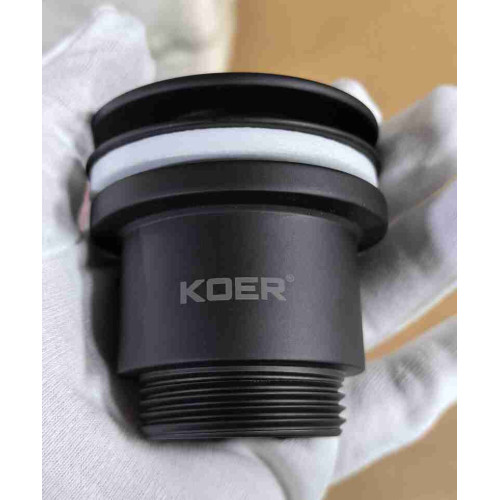 Донний клапан для раковини Koer PW-11-05 1 1/4'' універсальний (з/без перел) СLICK-СLACK (Колер чорний) (KR5795)