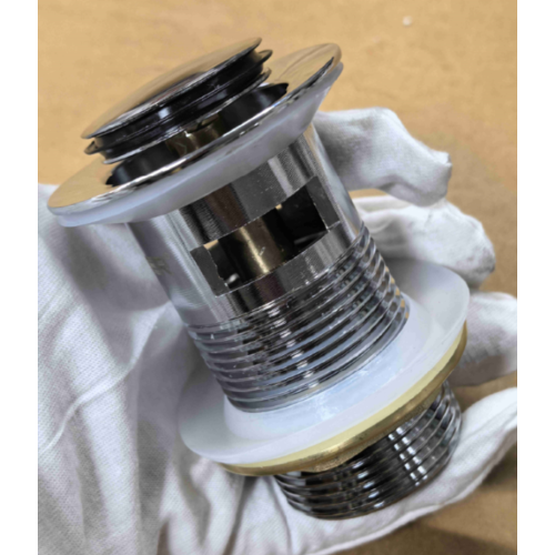 Донний клапан для раковини Koer PW-09-01 1 1/4'' з переливом автоматичний СLICK-СLACK (Колір хром) (KR5796)