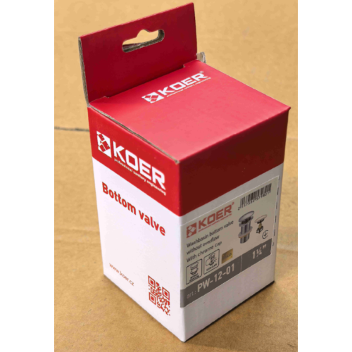 Донний клапан для раковини Koer PW-12-01 1 1/4'' без переливу автоматичний СLICK-СLACK (Колір хром) (KR5798)
