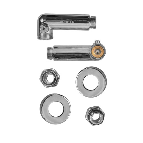 Комплект кранів для сушки для рушників кутовий Koer KR.SET.550 - M1/2''xM1/2'' запірний, хромований (KR5840)