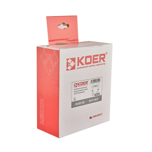 Комплект кранів для сушки для рушників кутовий Koer KR.SET.551 - M1/2''xM1/2'' під ТЕН хромований (KR5841)