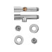 Комплект кранів для рушникосушки кутовий Koer KR.SET.533 - M1/2''xM1/2'' подовжений, хромований (KR5842)