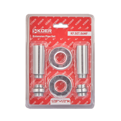 Комплект подовжувачів Koer KF.SET.06MF 1/2Fx1/2M хромований (KR5849)