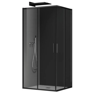 Душова кабіна без піддону Koer SR SC10-90x90x195-TR-07 прозоре скло Easy Clean 6мм, графіт (KR5944)