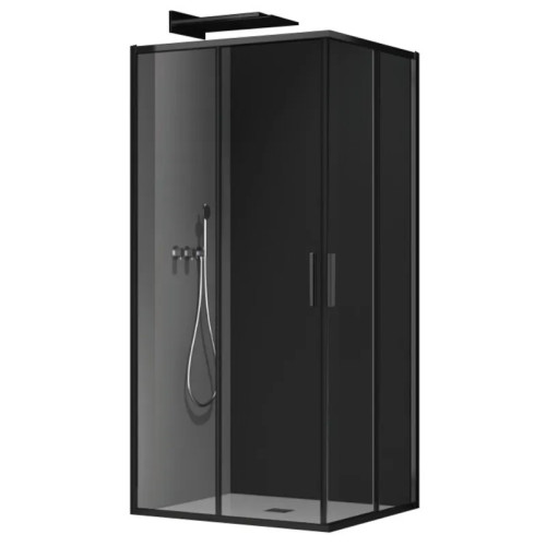 Душевая кабина без поддона Koer SR SC10-90x90x195-TR-07 прозрачное стекло Easy Clean 6мм, графит (KR5944)