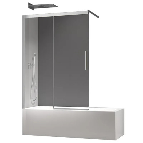 Шторки скляні розсувні на ванну Koer SR BS06-120x150-TR-01 прозоре скло Easy Clean 6мм, хром (KR5945)