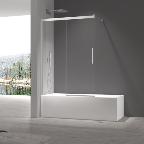 Шторки скляні розсувні на ванну Koer SR BS06-120x150-TR-01 прозоре скло Easy Clean 6мм, хром (KR5945)