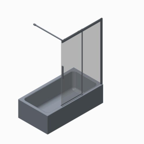 Шторки скляні розсувні на ванну Koer SR BS06-120x150-TR-12 прозоре скло Easy Clean 6мм, матове золото (KR5946)