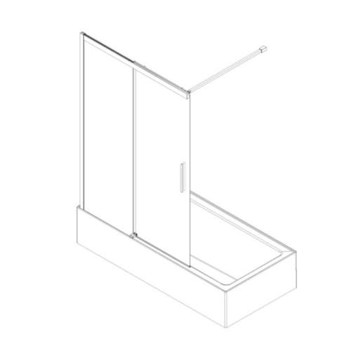 Шторки скляні розсувні на ванну Koer SR BS06-120x150-TR-12 прозоре скло Easy Clean 6мм, матове золото (KR5946)