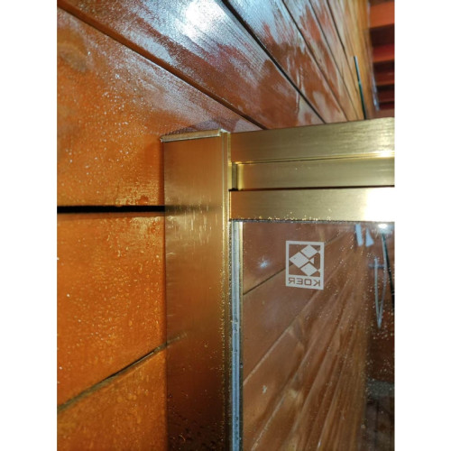 Шторки скляні розсувні на ванну Koer SR BS06-120x150-TR-12 прозоре скло Easy Clean 6мм, матове золото (KR5946)