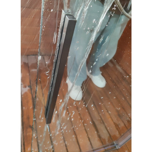 Шторки скляні розсувні на ванну Koer SR BS06-120x150-TR-07 прозоре скло Easy Clean 6мм, графіт (KR5947)