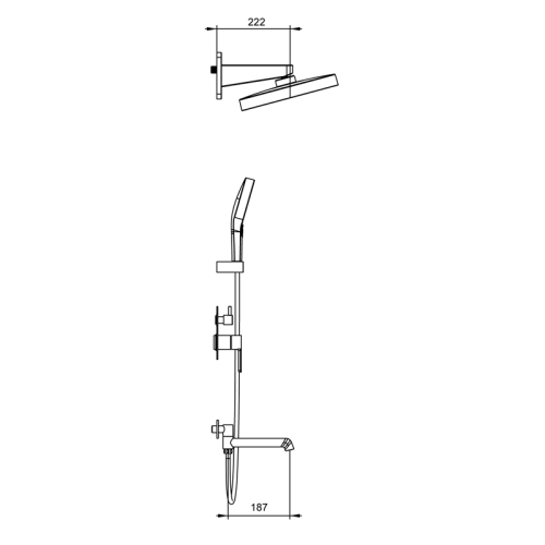 Душова система вбудована KOER KB-66029-07, 3 функції (Колір графіт) (KR5954)