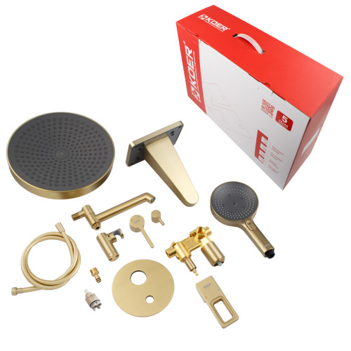 Душова система вбудована KOER KB-66029-12, 3 функції (Колір матове золото) (KR5957)