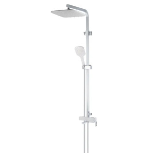 Душова колона із змішувачем KOER KB-56009-04, 3 функції (Колір хром+білий) (KR5987)