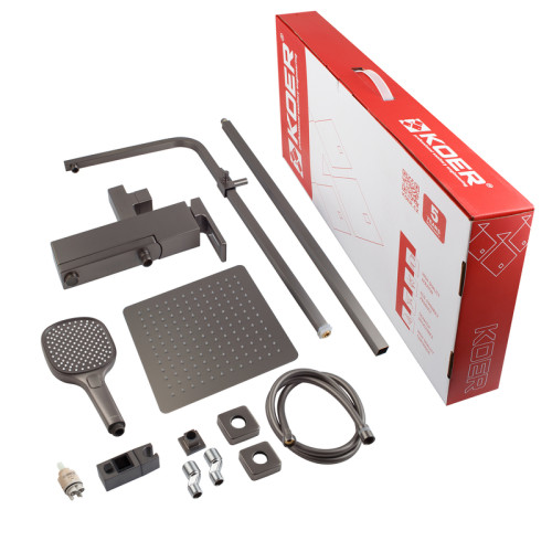 Душова колона із змішувачем KOER KB-56009-07, 3 функції (Колір графіт) (KR5988)
