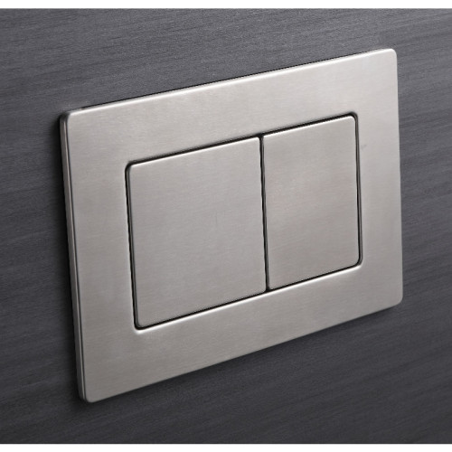 Панель змиву Koer KT-0612-02 240x160x10mm з нержавіючої сталі, квадратна кнопка SUS304 (KR6120)