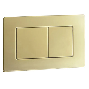 Панель змиву Koer KT-0612-12 240x160x10mm із нержавіючої сталі, кнопка квадратна (колір матове золото) (KR6121)