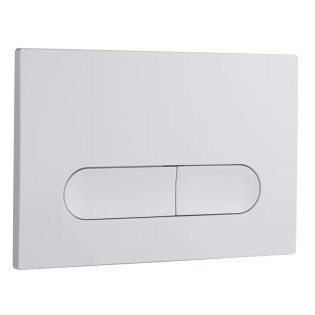 Панель змиву Koer KT-0608-03 240x160x10mm пластикова, закруглена кнопка (колір білий) (KR6123)
