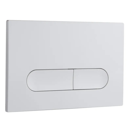 Панель змиву Koer KT-0608-03 240x160x10mm пластикова, закруглена кнопка (колір білий) (KR6123)