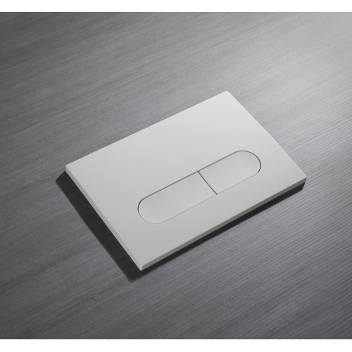 Панель змиву Koer KT-0608-03 240x160x10mm пластикова, закруглена кнопка (колір білий) (KR6123)
